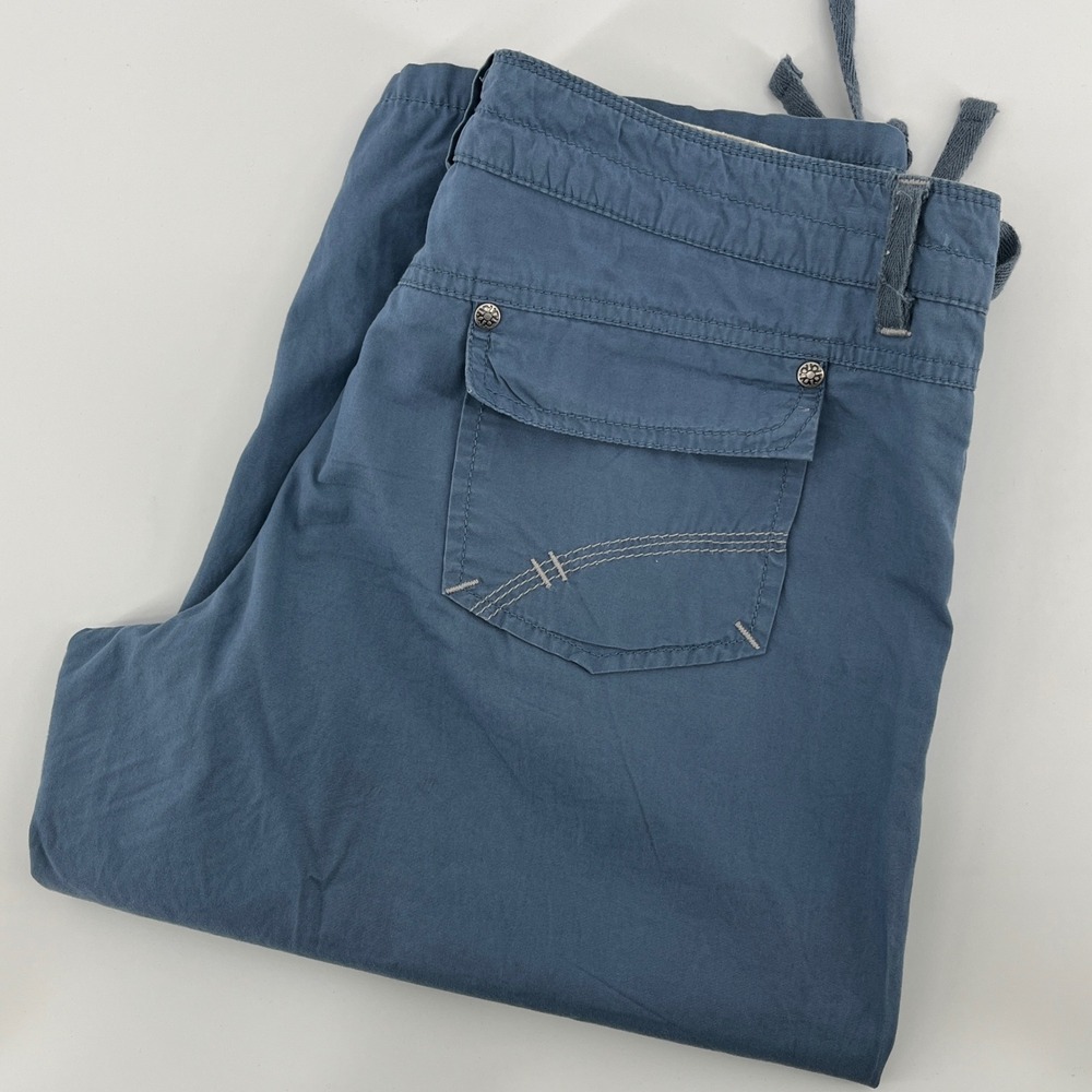 SO. Crop Pants, Women, Size 9, Blue, Contrast Stitch Tie Cuff
